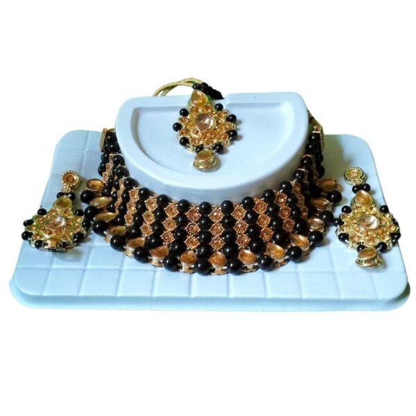Jewellery-Set-Black-Gold-Necklace-Har